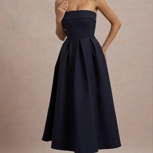 Club L London Annalise Navy Strapless Dress